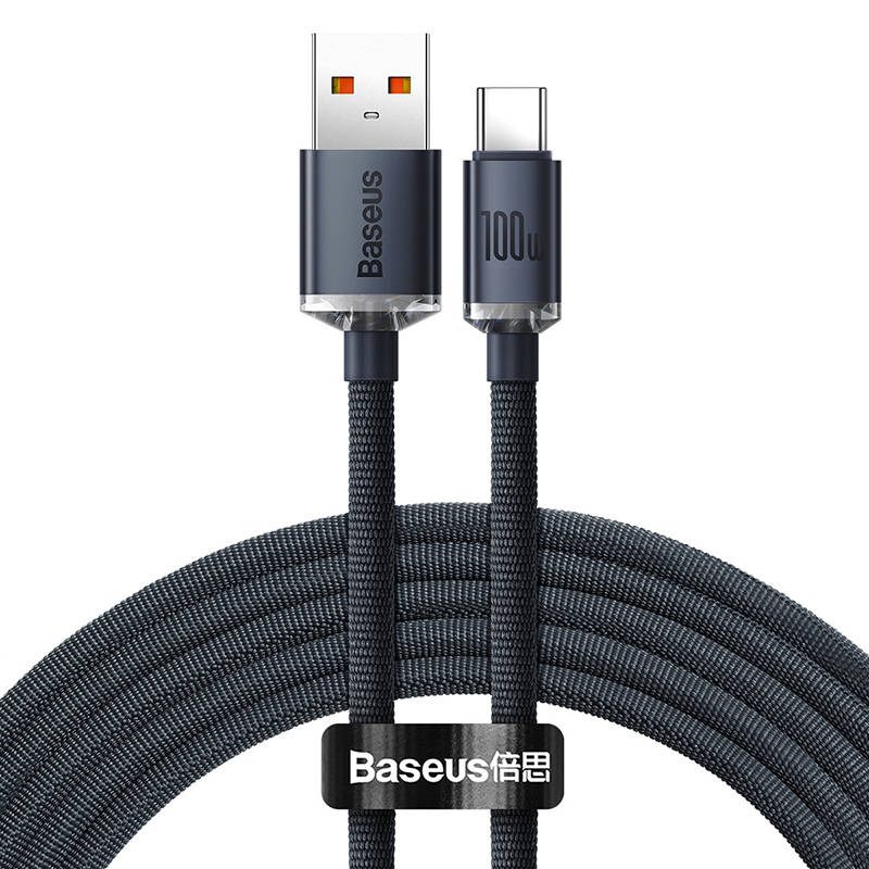 Baseus Crystal Shine cable USB to USB-C, 100W, 2m (black) - Image 2