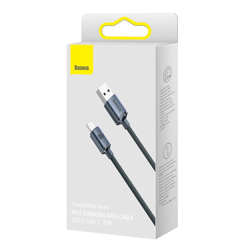 Baseus Crystal Shine cable USB to USB-C, 100W, 2m (black) - Image 6