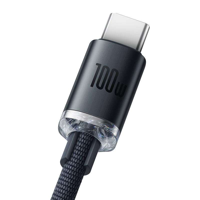 Baseus Crystal Shine cable USB to USB-C, 100W, 2m (black) - Image 4