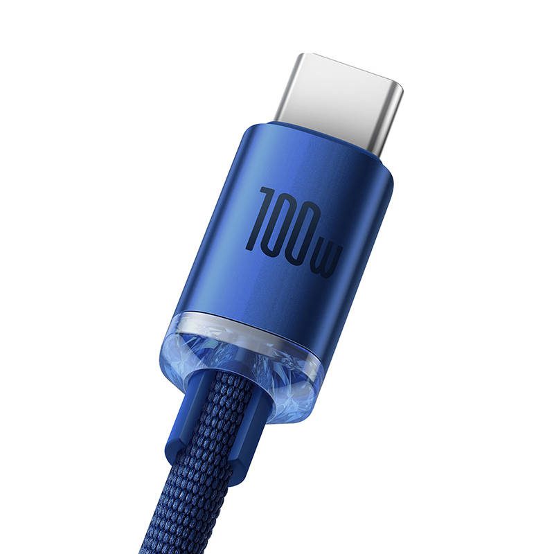Baseus Crystal Shine cable USB to USB-C, 100W, 2m (blue) - Image 4