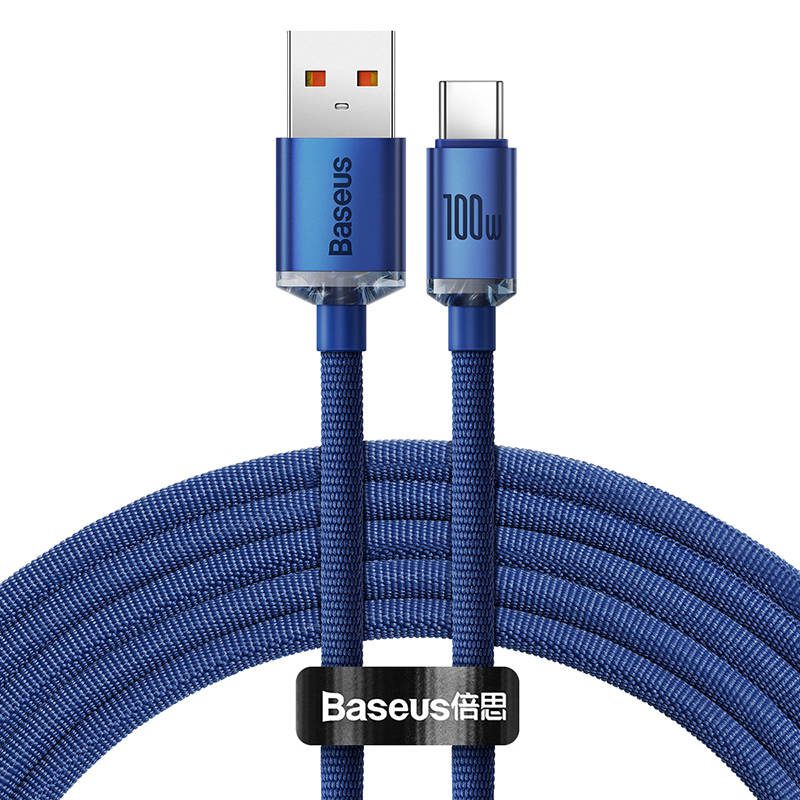 Baseus Crystal Shine cable USB to USB-C, 100W, 2m (blue) - Image 2
