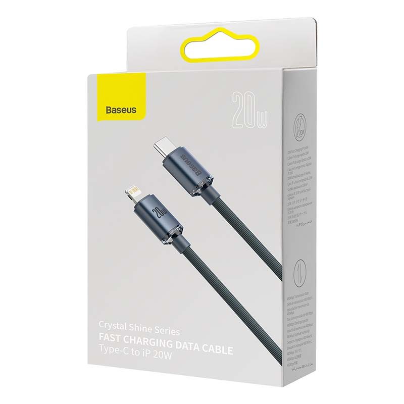 Baseus Crystal cable USB-C to Lightning, 20W, PD, 1.2m (black) - Image 5