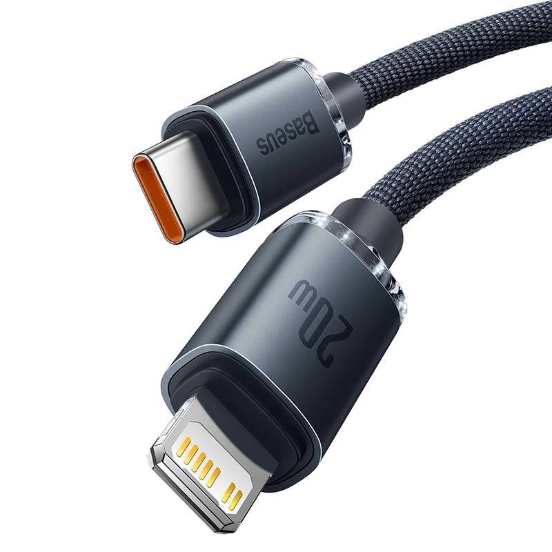 Baseus Crystal cable USB-C to Lightning, 20W, PD, 1.2m (black) - Image 3