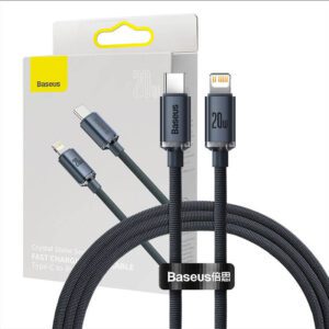 Baseus Crystal cable USB-C to Lightning, 20W, PD, 1.2m (black)