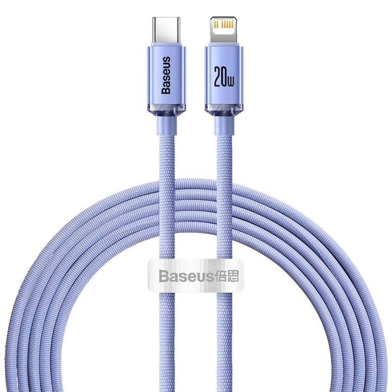 Baseus Crystal cable USB-C to Lightning, 20W, PD, 2m (violet) - Image 2