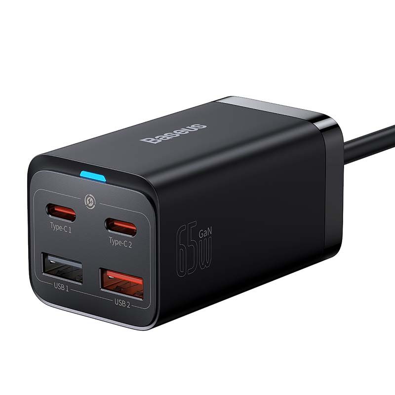 Quick Charger Baseus GaN3 Pro, 2x USB-C, 2x USB, 65W (black) - Image 2