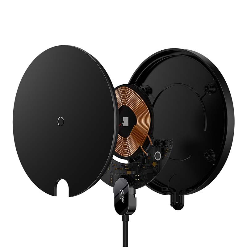 Inductive wireless charger Baseus Digital LED 15W (black) - Image 5
