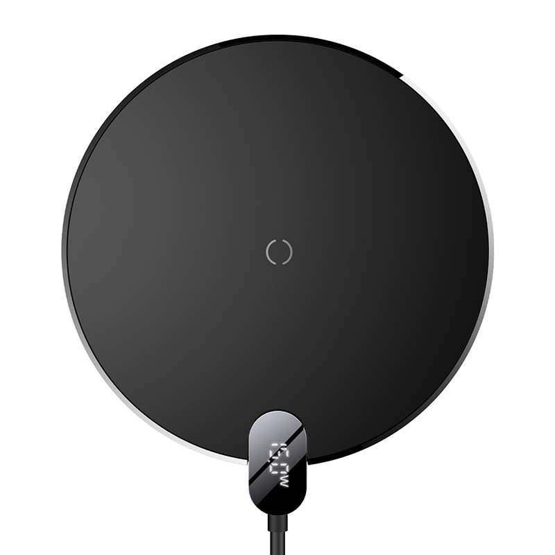 Inductive wireless charger Baseus Digital LED 15W (black) - Image 2