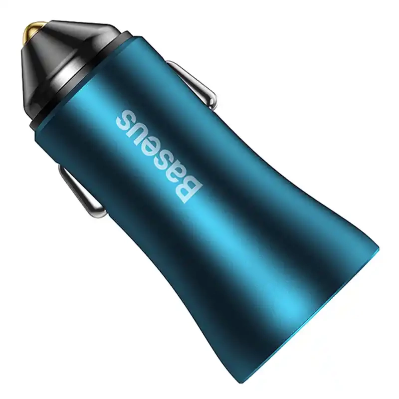 Baseus Golden Contactor Max car charger, 2x USB, 60W (blue) - Image 4