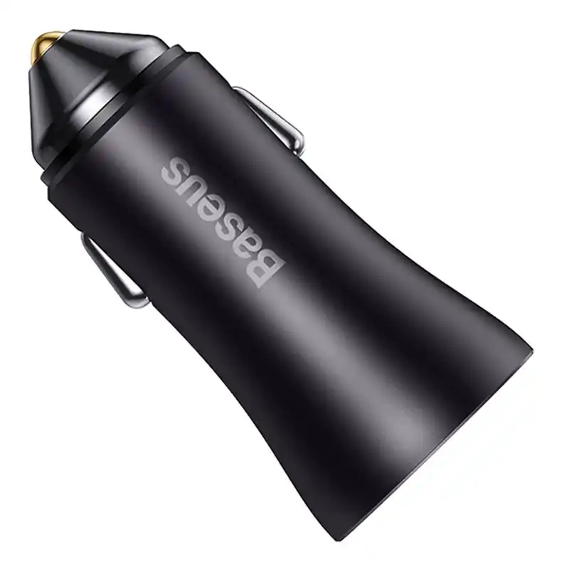 Baseus Golden Contactor Max car charger, 2x USB, 60W (gray) - Image 3