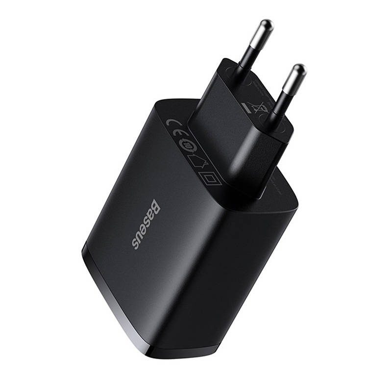 Baseus Compact Quick Charger, 3x USB, 17W (Black) - Image 4