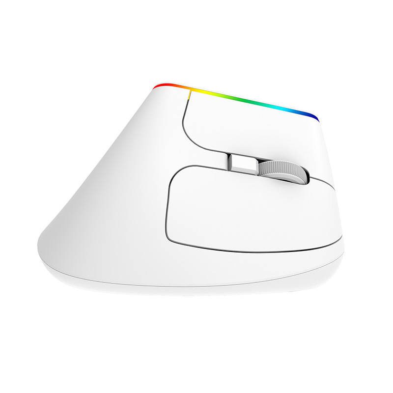 Wireless Vertical Mouse Delux M618C 2.4G 1600DPI RGB (white) - Image 4