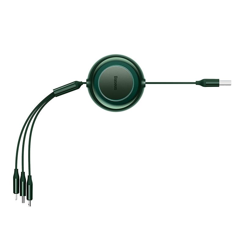 Baseus Bright Mirror 2, USB 3-in-1 cable for micro USB / USB-C / Lightning 3.5A 1.1m (Green) - Image 3