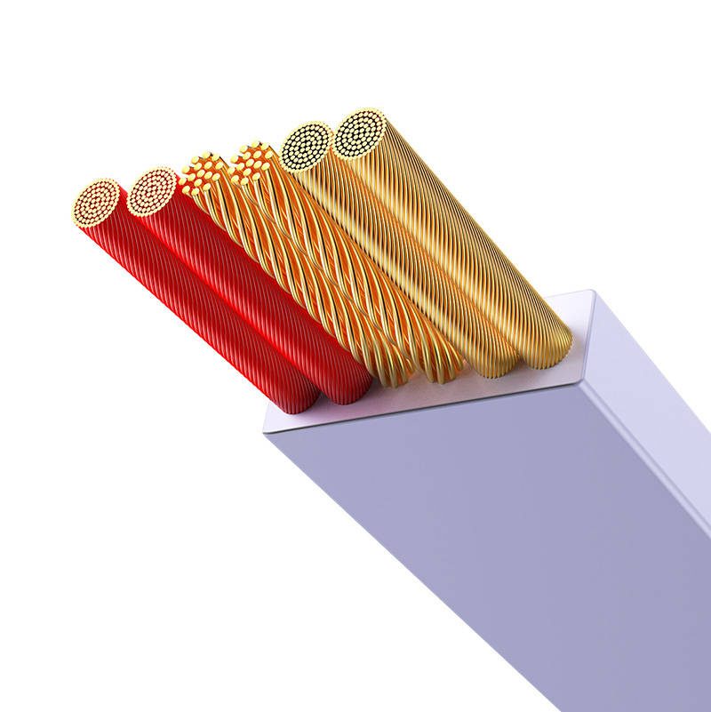 Baseus Bright Mirror 3, USB 3-in-1 cable for micro USB / USB-C / Lightning 66W / 2A 1.1m (Purple) - Image 4