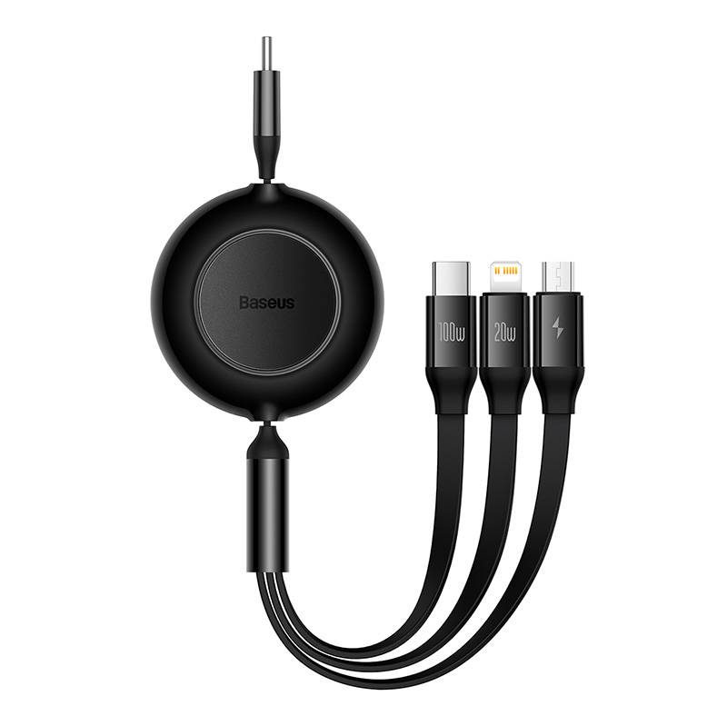 Baseus Bright Mirror 4, USB-C 3-in-1 cable for micro USB / USB-C / Lightning 100W / 3.5A 1.1m (Black) - Image 2