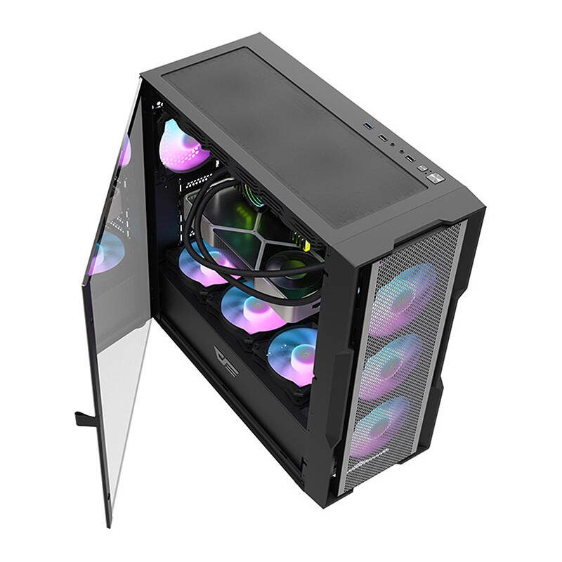 Darkflash DK431 Mesh computer case (black) + 4 ARGB fans - Image 4