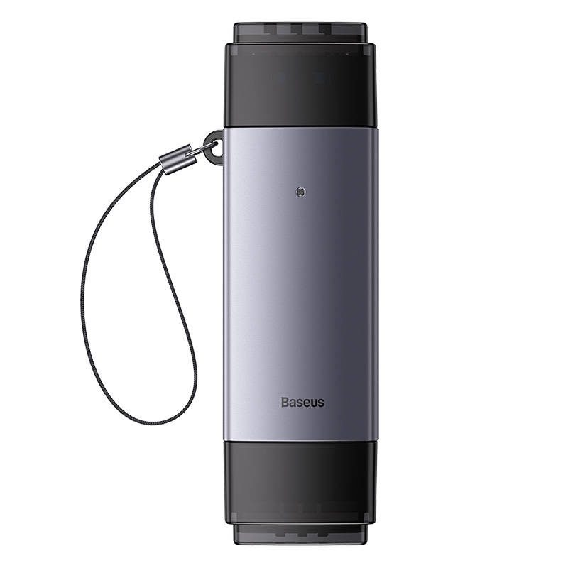 Baseus Lite Series SD/TF memory card reader, USB + USB-C (gray) - Image 2