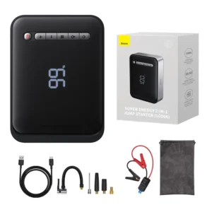 Powerbank / Starter + Compressor 2in1 Baseus Super Energy Car Jump Starter, 8000mAh, 1000A USB (black)