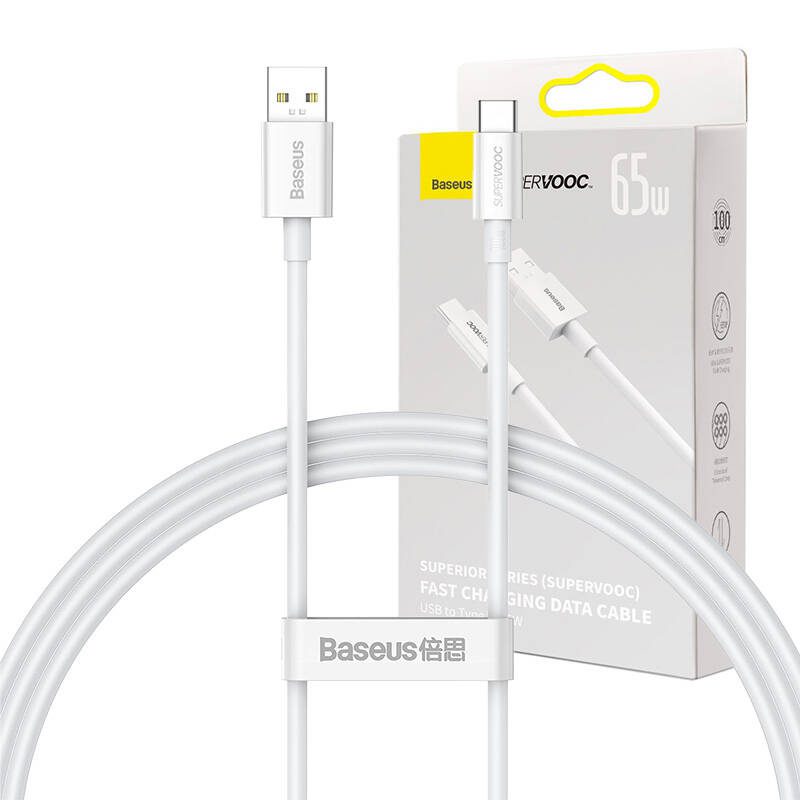 Baseus Superior Series Cable USB to USB-C, 65W, PD, 1m (white) - Image 4
