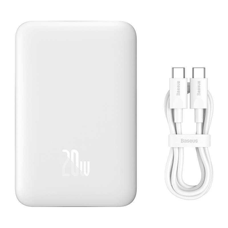 Powerbank Baseus Magnetic, 10000mAh, USB-C 20W, MagSafe (white) - Image 6