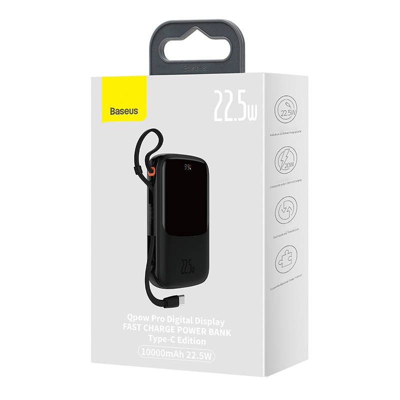 Powerbank Baseus Qpow PRO with cable, 10000mAh, 22.5W (Black) - Image 6