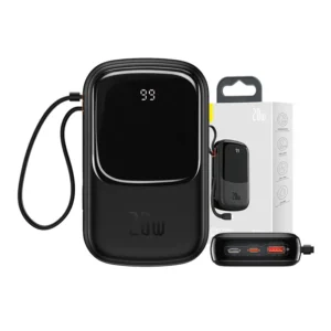 Powerbank Baseus Qpow PRO with Lightning cable, USB-C port and USB 20000mAh, 20W (Black)