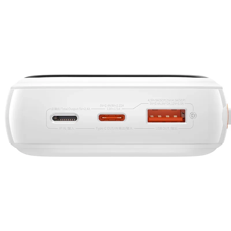 Powerbank Baseus Qpow PRO with Lightning cable, USB-C port and USB 20000mAh, 20W (White) - Image 3