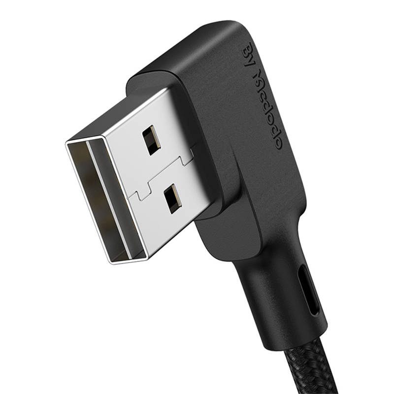 USB to Lightning cable, Mcdodo CA-7300, angled, 1.8m (black) - Image 2