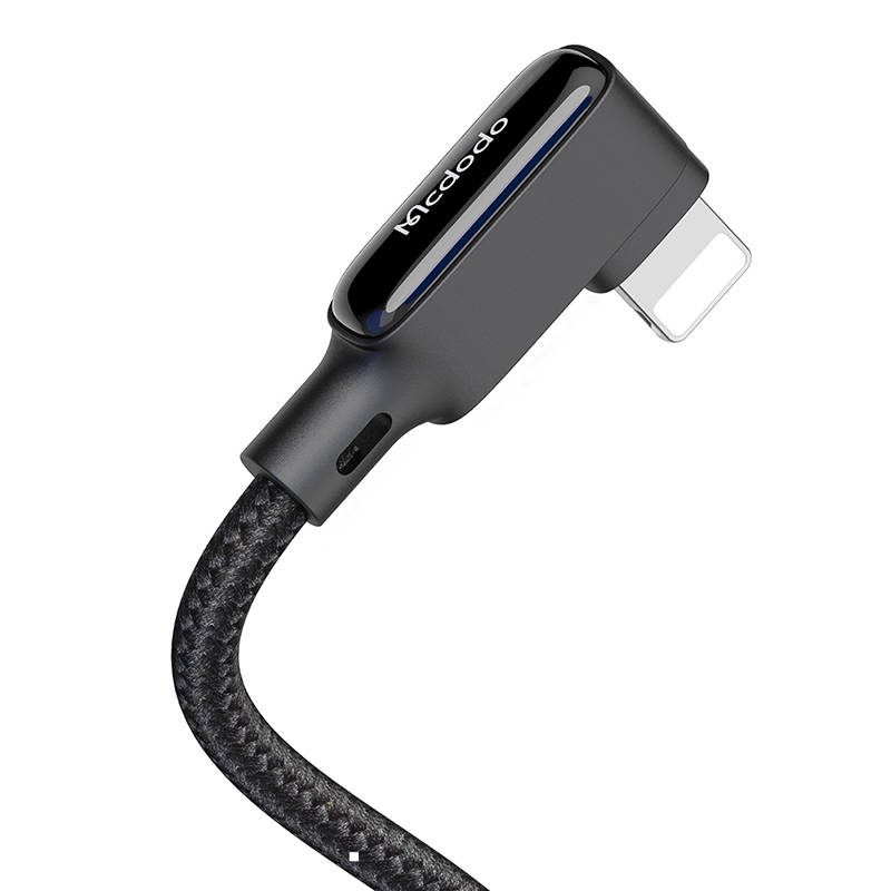 USB to Lightning cable, Mcdodo CA-7300, angled, 1.8m (black) - Image 4