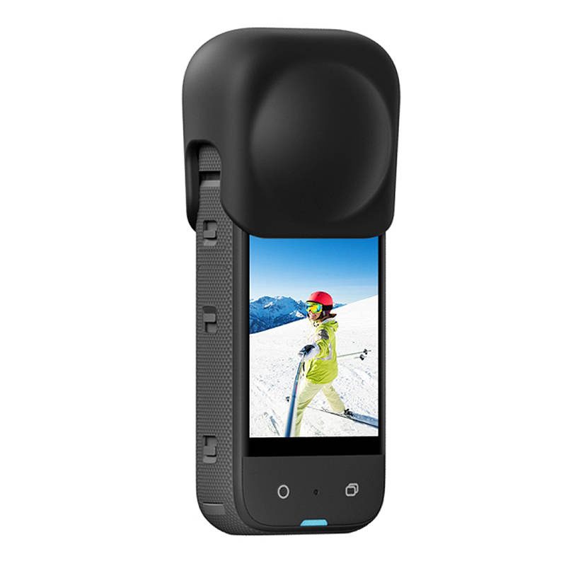 Silicone protective lens cover Puluz for Insta360 X3 (black) - Image 4