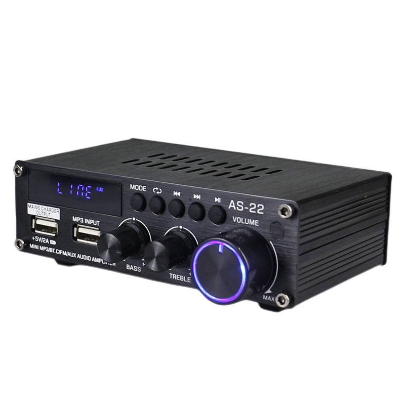 Blitzwolf AS-22 audio amplifier, 45W, Bluetooth 5.0, USB + remote control (black) - Image 2