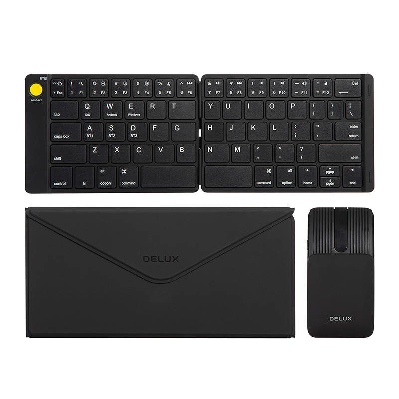 Delux KF10 folding wireless keyboard and MF10PR (QWERTY) mouse set - Image 4