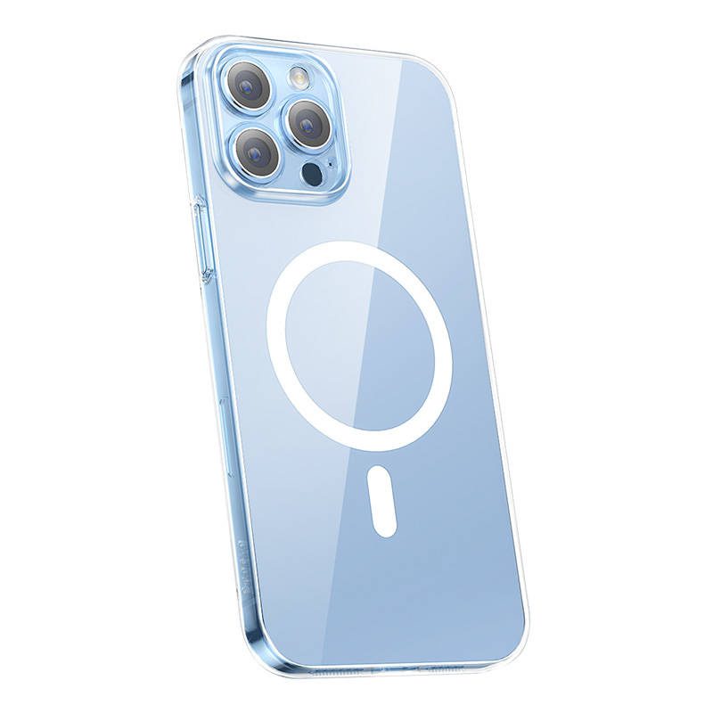 Phone case Baseus Magnetic Crystal Clear for iPhone 13 Pro (transparent) with all-tempered-glass screen protector and cleaning kit - Image 5