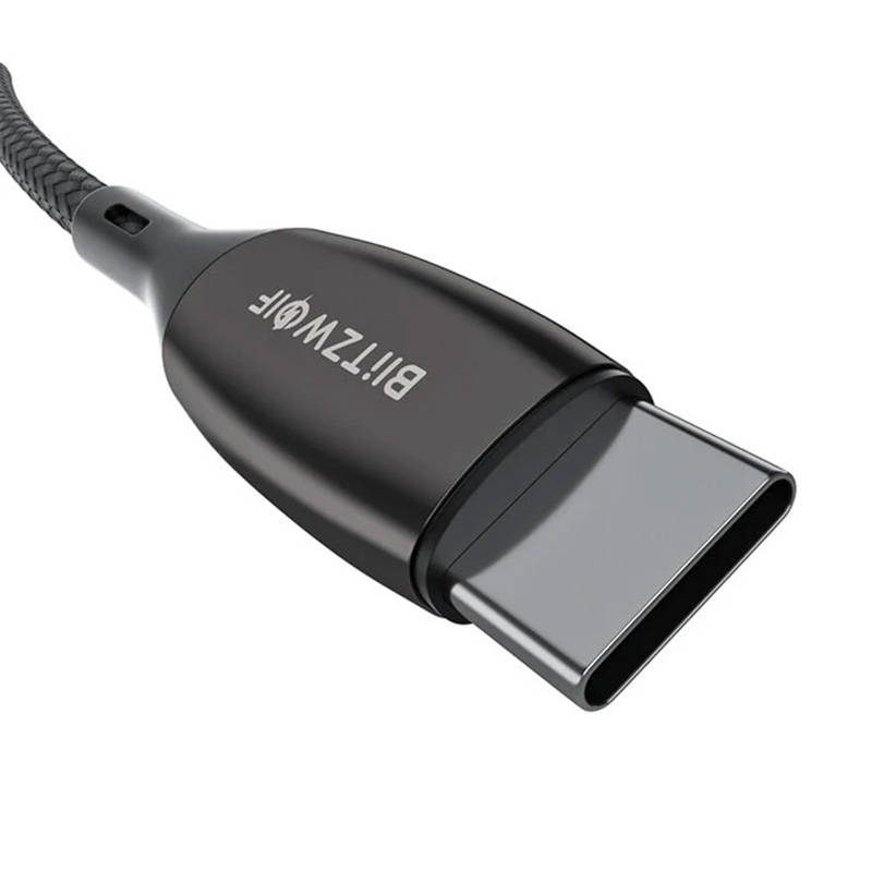 USB-C to USB-C cable BlitzWolf BW-TC23, with display, 100W, 1.8m (black) - Image 3