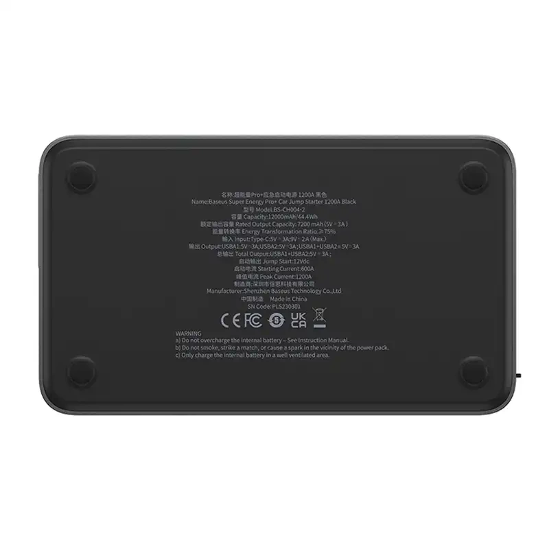 Car Jump Starter Baseus Black Super Energy Pro+ 1200A (black) - Image 3