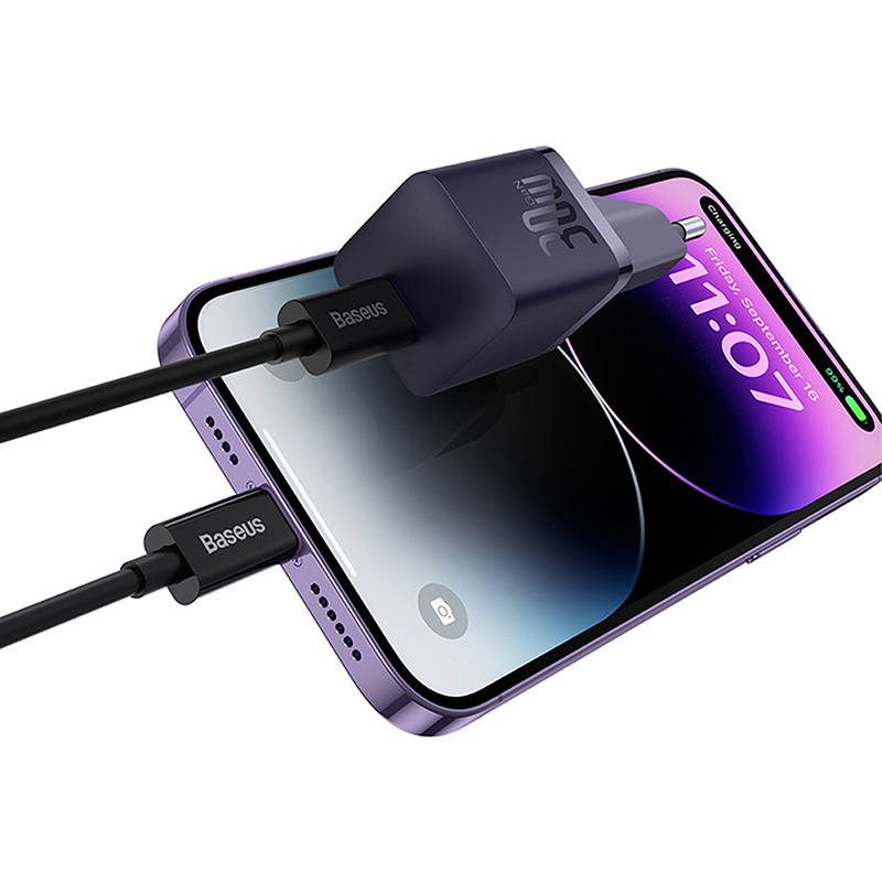 Mini wall charger Baseus GaN5 30W (purple) - Image 6