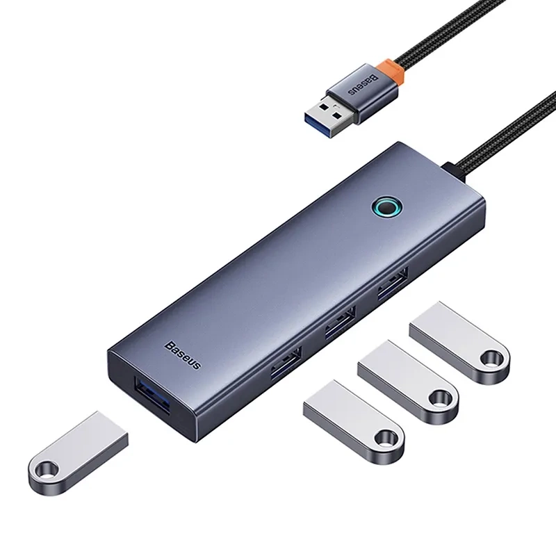 4in1 Hub Baseus UltraJoy USB-A do 4xUSB 3.0 (space grey) - Image 6