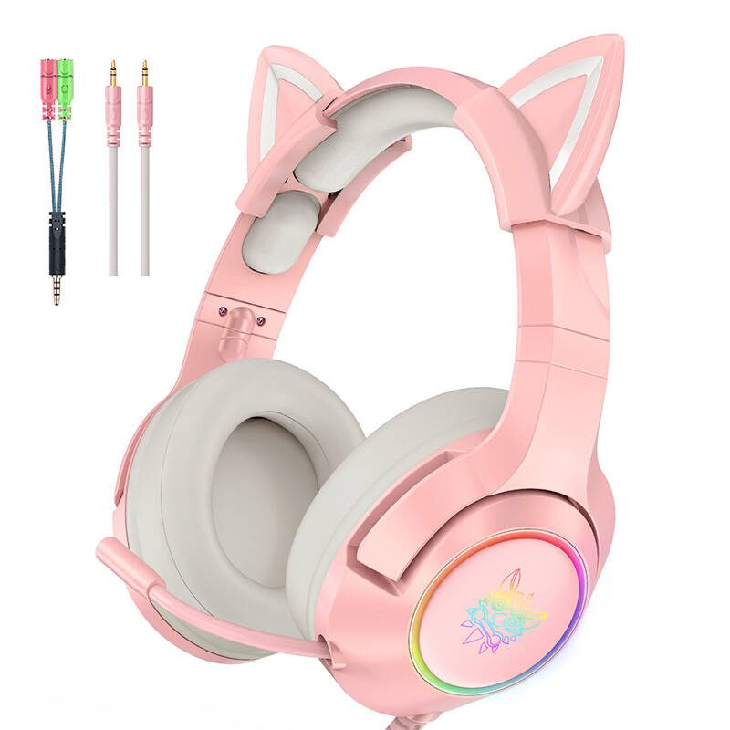 ONIKUMA K9 Pink RGB Gaming Headphones - Image 6
