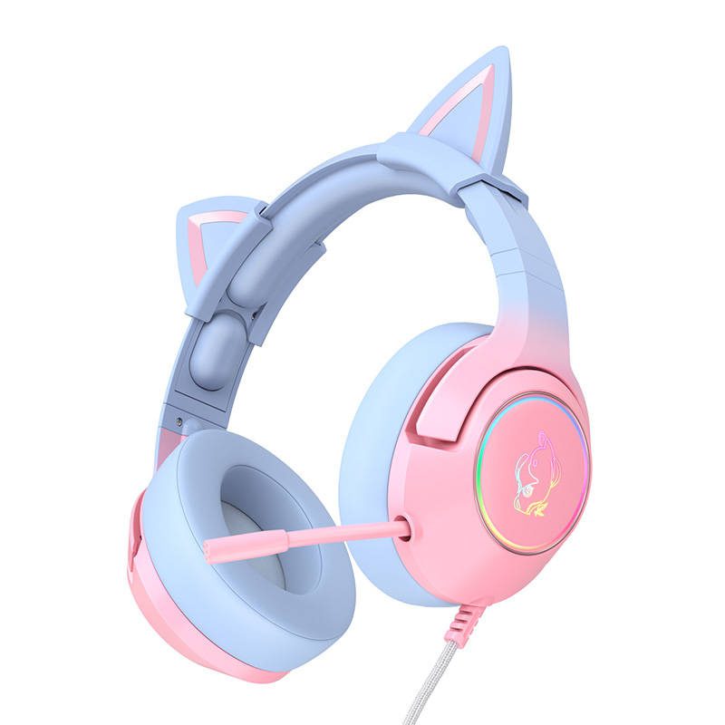 ONIKUMA K9 Pink and Blue Gaming Headphones - Image 4