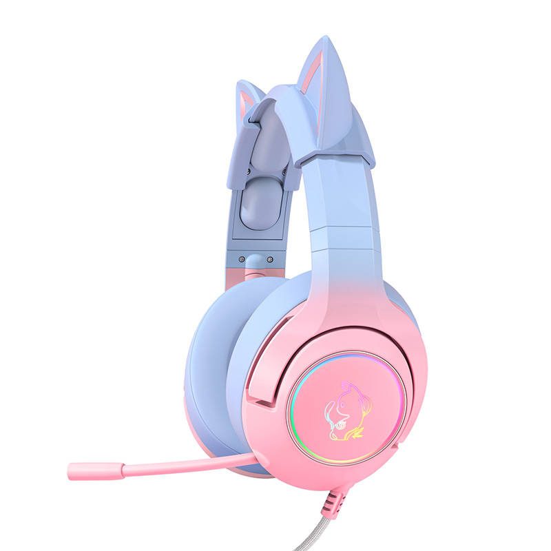 ONIKUMA K9 Pink and Blue Gaming Headphones - Image 5