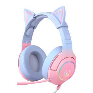 ONIKUMA K9 Pink and Blue Gaming Headphones