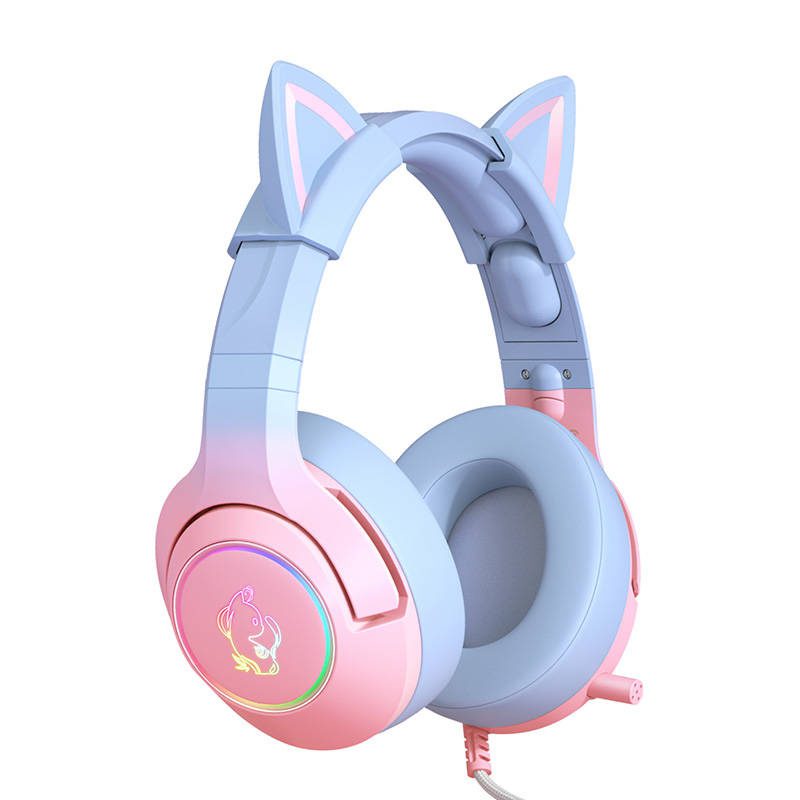 ONIKUMA K9 Pink and Blue Gaming Headphones - Image 2