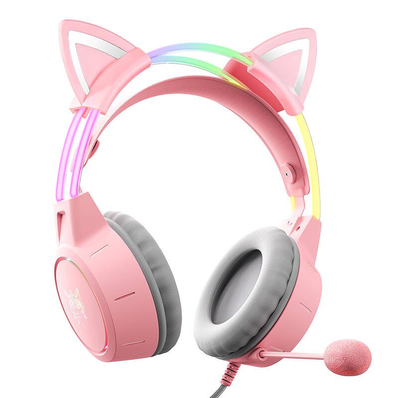 ONIKUMA X15Pro Gaming Headphones Pink/Cat Ears - Image 2