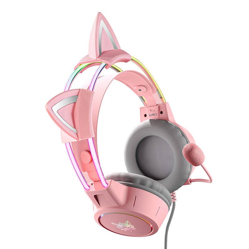 ONIKUMA X15Pro Gaming Headphones Pink/Cat Ears - Image 5