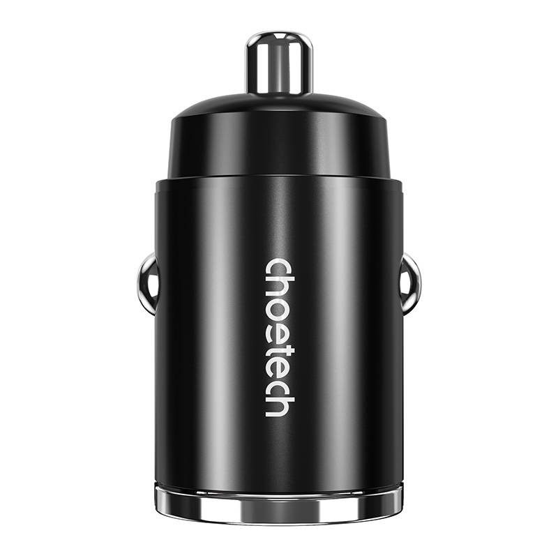 Car Charger Choetech TC0006 1x USB-A, 1x USB-C 30W PD 3.0 (black) - Image 3