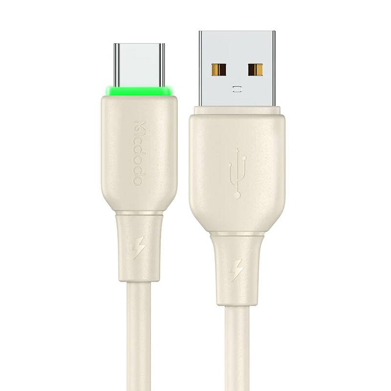 USB to USB-C Cable Mcdodo CA-4750 with LED light 1.2m (beige) - Image 2