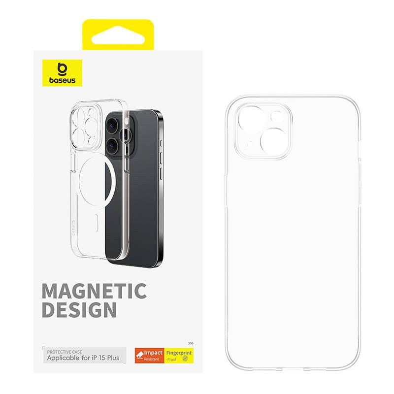 Magnetic Phone Case for iPhone 15 Plus Baseus OS-Lucent Series (Clear) - Image 3