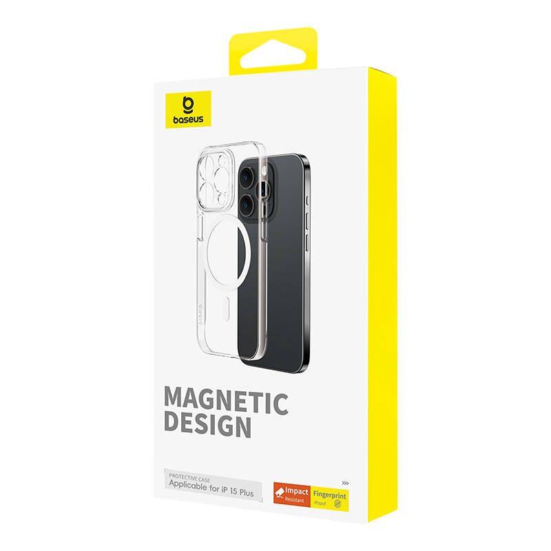 Magnetic Phone Case for iPhone 15 Plus Baseus OS-Lucent Series (Clear) - Image 4