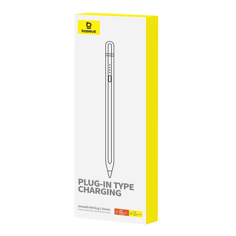 Active stylus Baseus Smooth Writing Series with wireless charging, USB-C (White) - Image 3