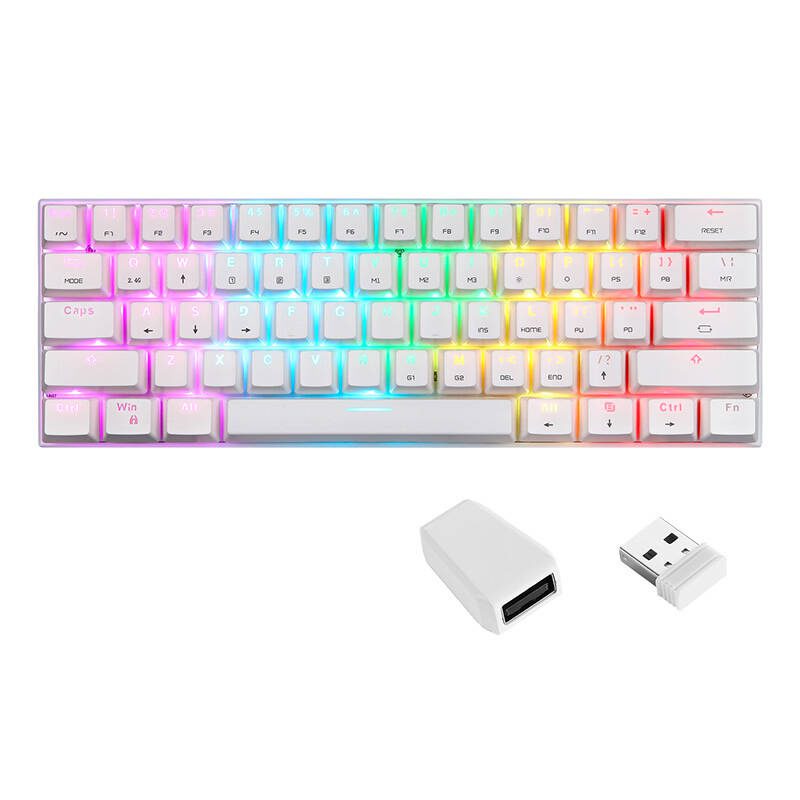 Motospeed SK62 Wireless Mechanical Keyboard White (blue switches) - Image 4